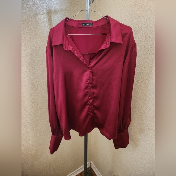 BTFBM Long Sleeve Button Up Blouse - Picture 1 of 3